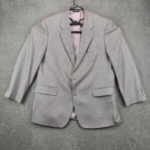 Brooks Brothers 346 Mens 43R Silk Wool Blazer Sport Coat Grey Houndstooth